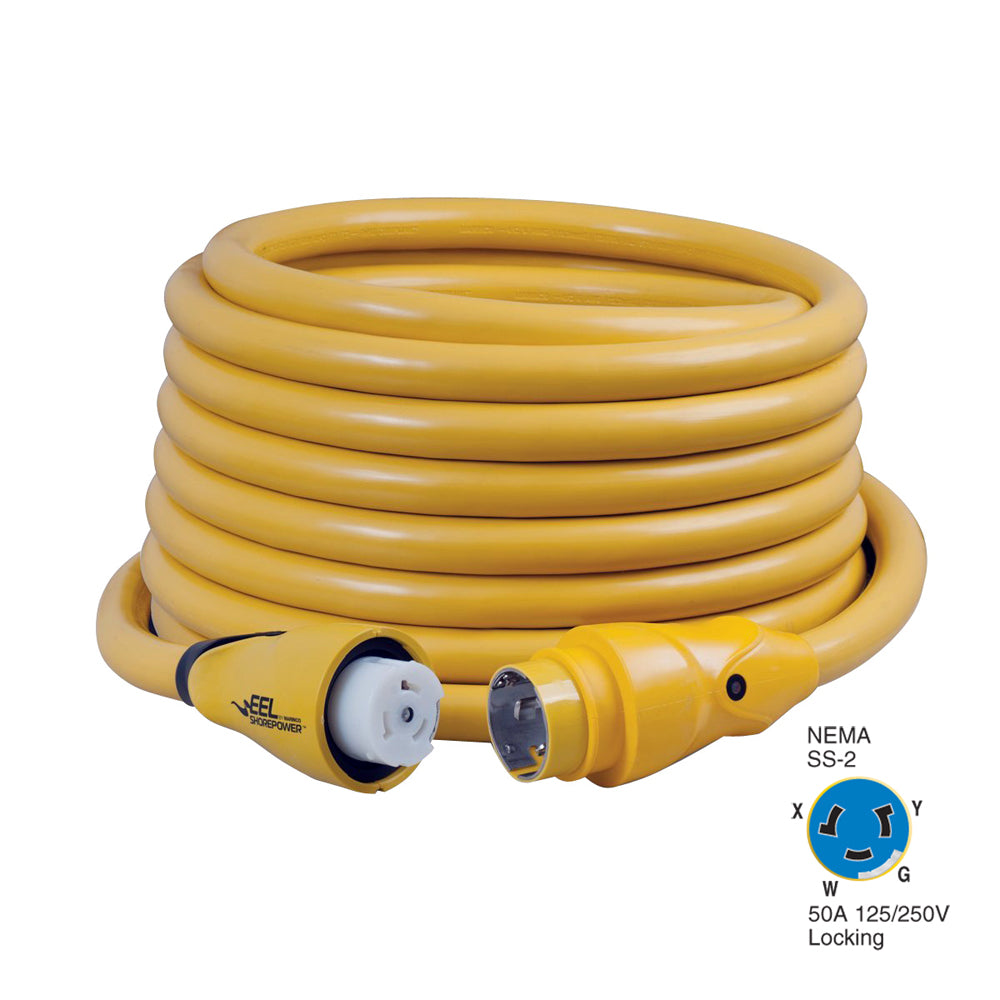 Marinco CS504-50 EEL 50A 125V/250V Shore Power Cordset - 50' - Yellow [CS504-50] - Sea & Tech Outfitters Florida, LLC