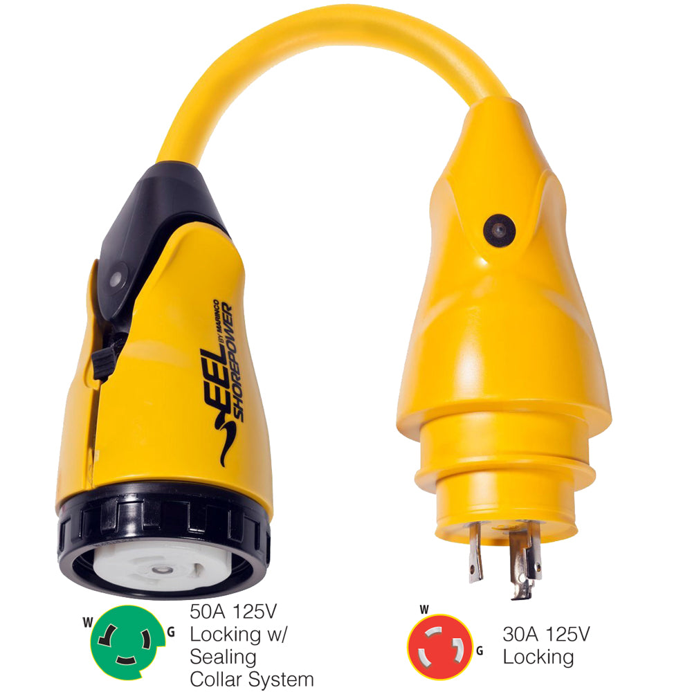 Marinco P30-503 EEL 50A-125V Female to 30A-125V Male Pigtail Adapter - Yellow [P30-503] - Sea & Tech Outfitters Florida, LLC