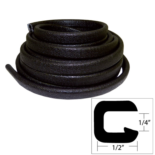 TACO Flexible Vinyl Trim - 1/4" Opening x 1/2"W x 25'L - Black [V30-1008B25-1] - Sea & Tech Outfitters Florida, LLC