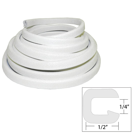 TACO Flexible Vinyl Trim - 1/4" Opening x 1/2"W x 25'L - White [V30-1008W25-1] - Sea & Tech Outfitters Florida, LLC