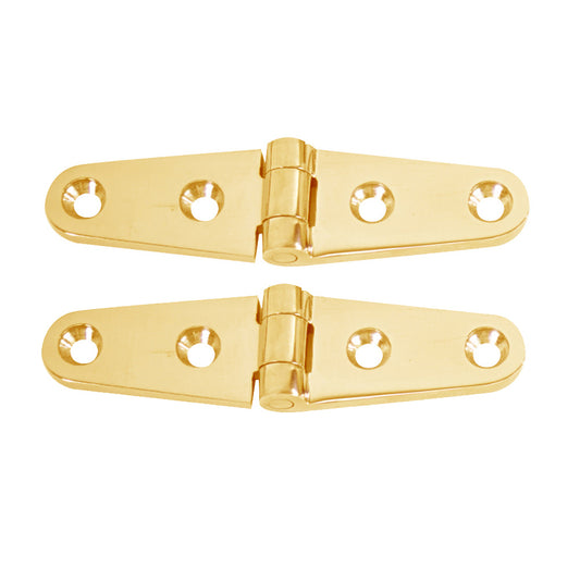 Whitecap Strap Hinge - Polished Brass - 4" x 1" - Pair [S-604BC] - Sea & Tech Outfitters Florida, LLC