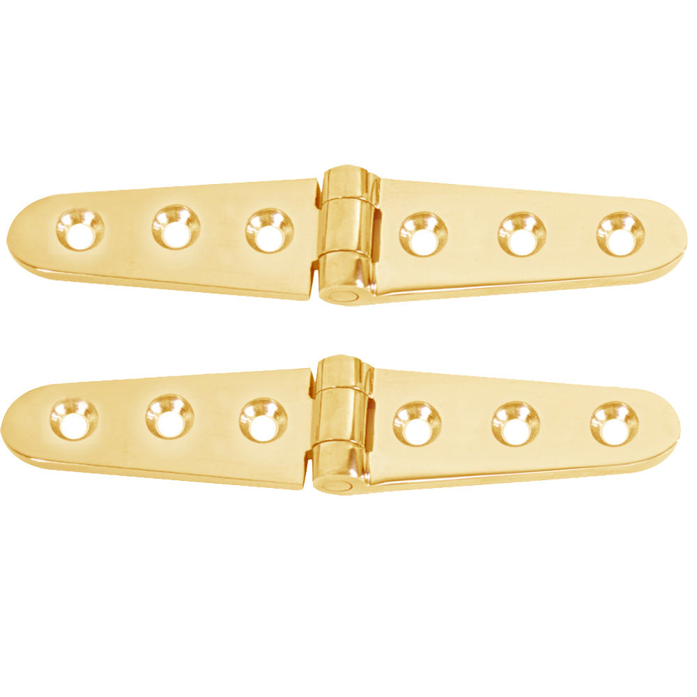 Whitecap Strap Hinge - Polished Brass - 6" x 1-1/8" - Pair [S-605BC] - Sea & Tech Outfitters Florida, LLC