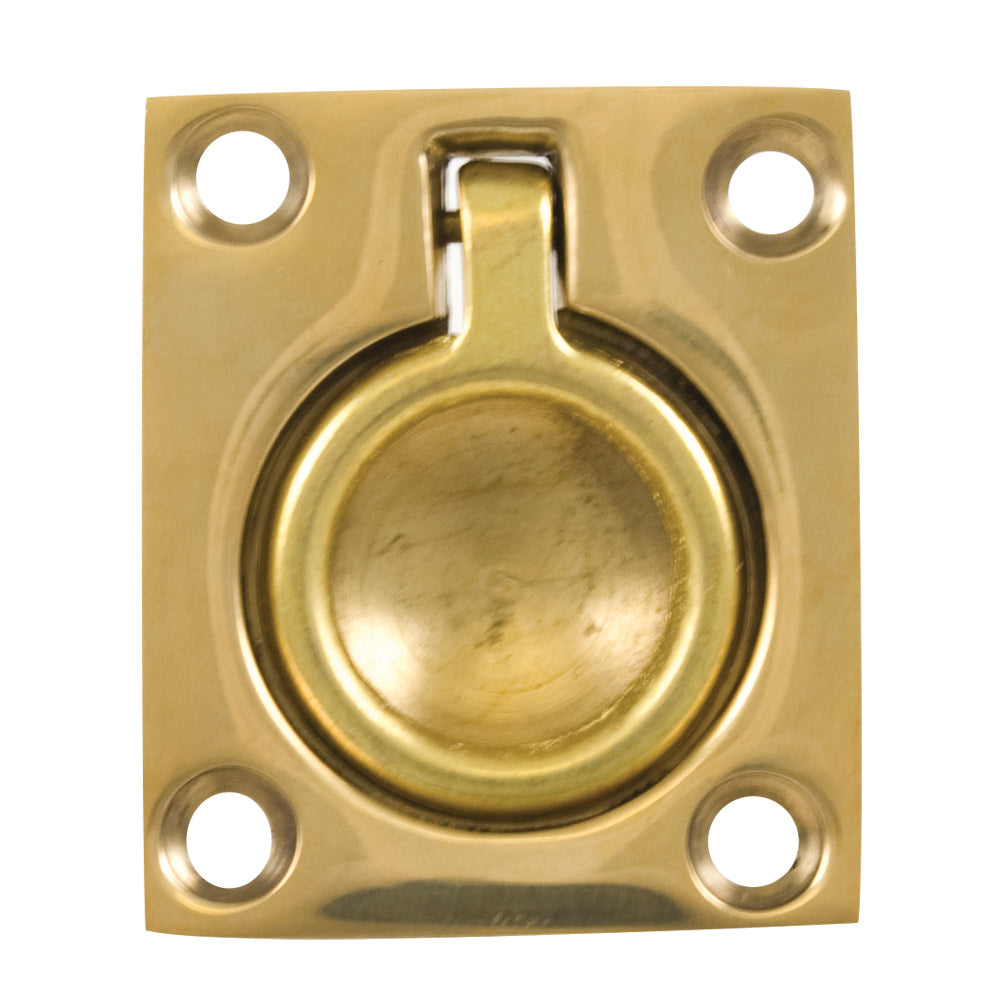 Whitecap Flush Pull Ring - Polished Brass - 1-1/2" x 1-3/4" [S-3360BC] - Sea & Tech Outfitters Florida, LLC