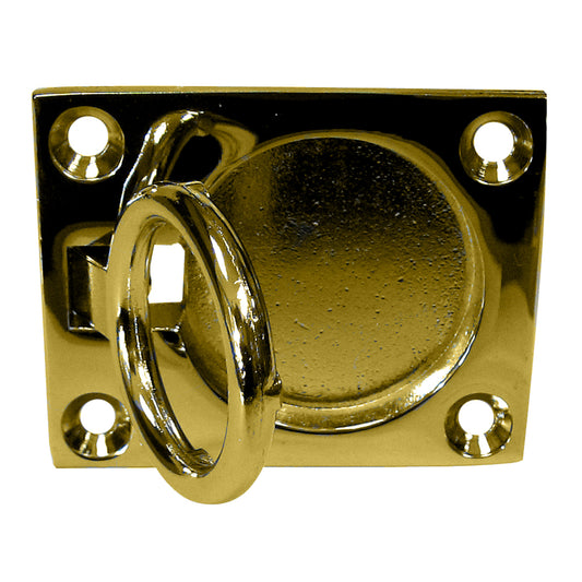 Whitecap Flush Pull Ring - Polished Brass - 2" x 2-1/2" [S-3362BC] - Sea & Tech Outfitters Florida, LLC