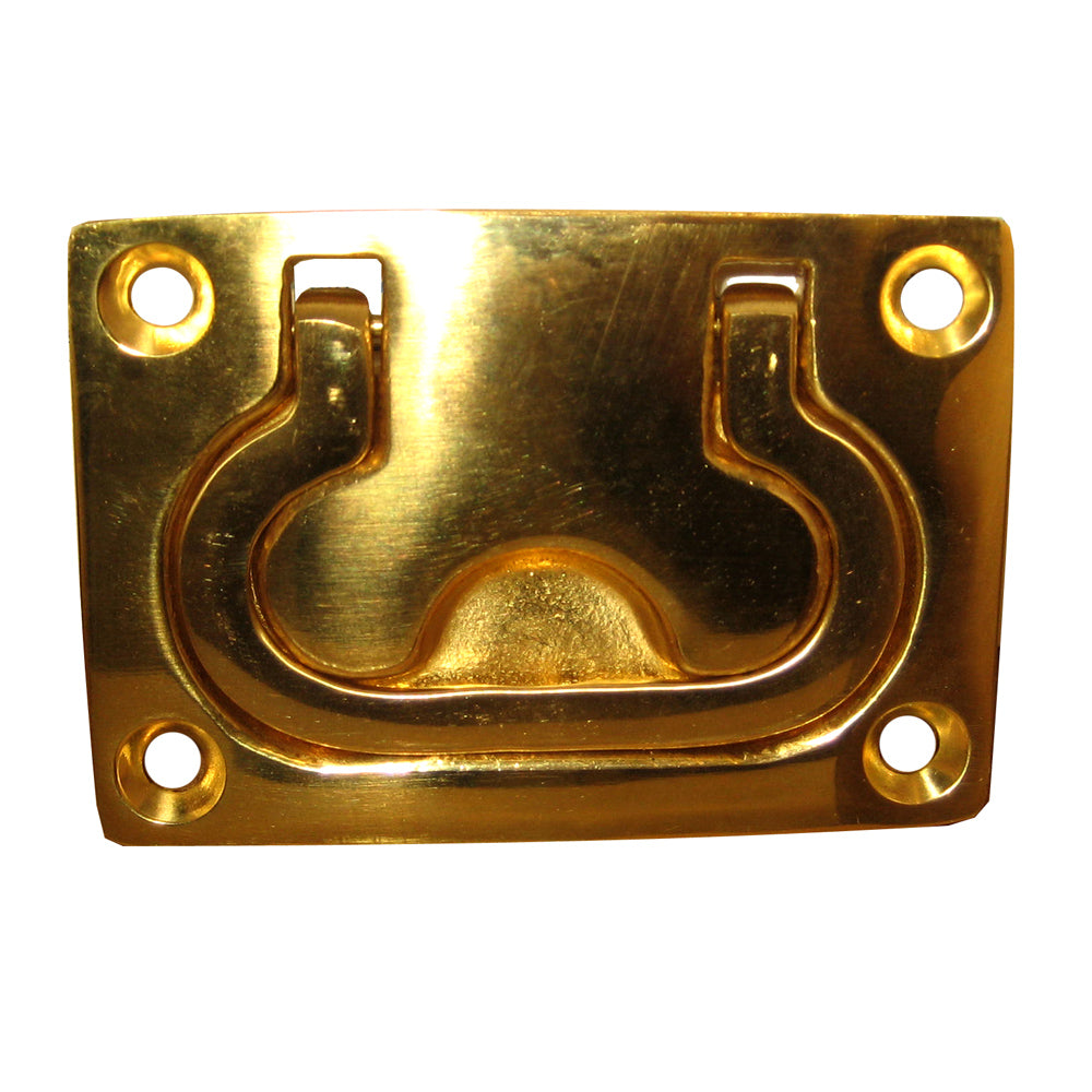 Whitecap Flush Pull Ring - Polished Brass - 3" x 2" [S-3364BC] - Sea & Tech Outfitters Florida, LLC