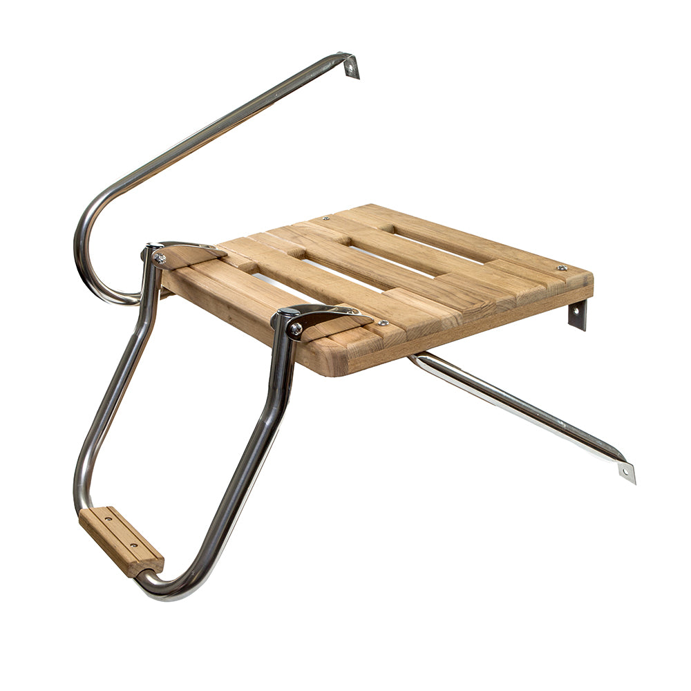 Whitecap Teak Swim Platform w/Ladder f/Outboard Motors [60902] - Sea & Tech Outfitters Florida, LLC