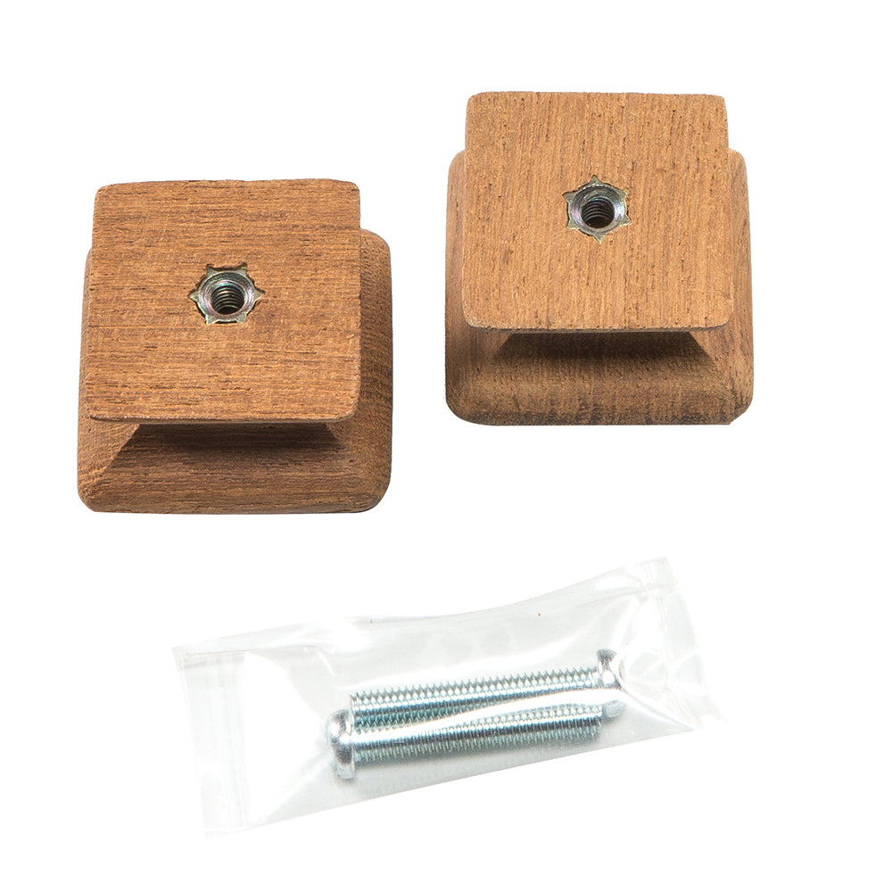 Whitecap Teak Square Drawer Knob - 1-1/8" - 2 Pack [60130-A] - Sea & Tech Outfitters Florida, LLC