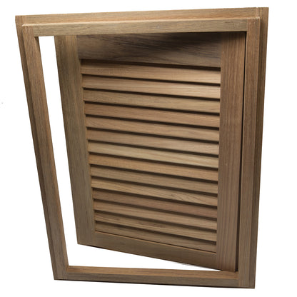 Whitecap Teak Louvered Door & Frame - Right Hand - 15" x 20" [60724] - Sea & Tech Outfitters Florida, LLC