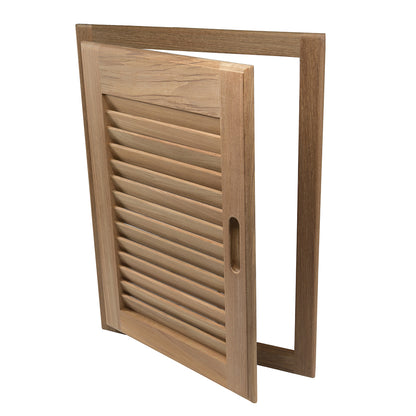 Whitecap Teak Louvered Door & Frame - Right Hand - 15" x 20" [60724] - Sea & Tech Outfitters Florida, LLC