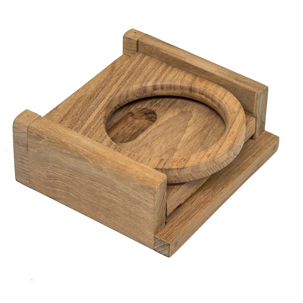 Whitecap Teak Folding Drink Holder [62601] - Sea & Tech Outfitters Florida, LLC