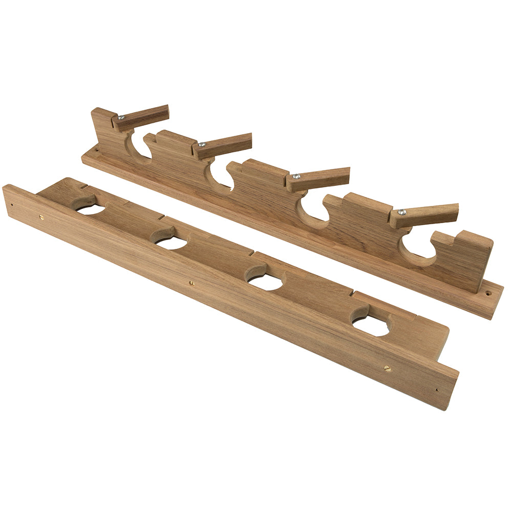 Whitecap Teak Lock-In Four-Rod Storage Rack [60620] - Sea & Tech Outfitters Florida, LLC