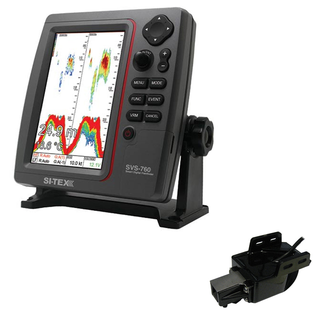 SI-TEX SVS-760 Dual Frequency Sounder 600W Kit w/Transom Mount Triducer [SVS-760TM] - Sea & Tech Outfitters Florida, LLC