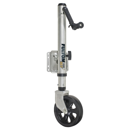 Fulton XLT 1500 lbs. Swing Away Bolt-On Jack w/12" Travel & 8" Poly Wheel - Sharkskin Finish [141133] - Sea & Tech Outfitters Florida, LLC