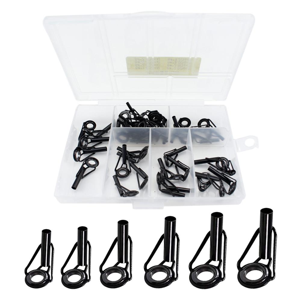 40 Pc Fishing Rod, Top Ring Guide Eye Set Square Storage Box