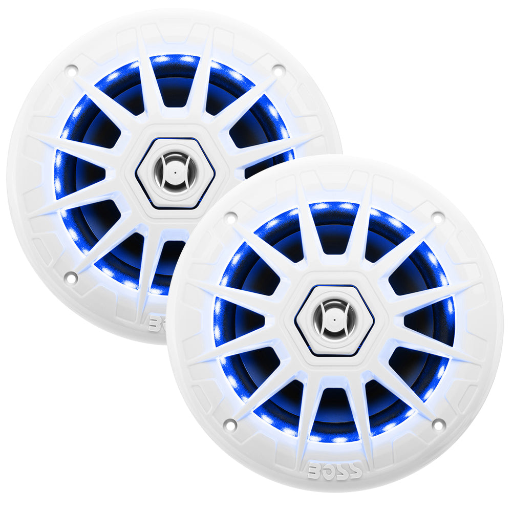 Boss Audio 6.5" MRGB65 Speakers w/RGB Lighting - White - 200W [MRGB65] - Sea & Tech Outfitters Florida, LLC