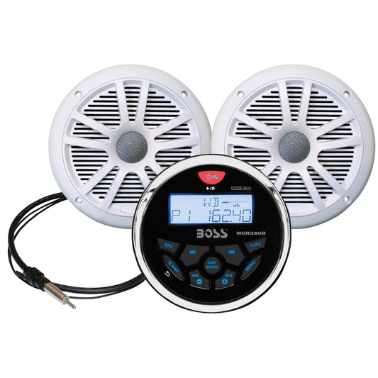 Boss Audio MCKGB350W.6 Marine Stereo  6.5" Speaker Kit - White [MCKGB350W.6] - Sea & Tech Outfitters Florida, LLC