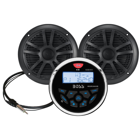 Boss Audio MCKGB350W.6 Marine Stereo  6.5" Speaker Kit - Black [MCKGB350B.6] - Sea & Tech Outfitters Florida, LLC