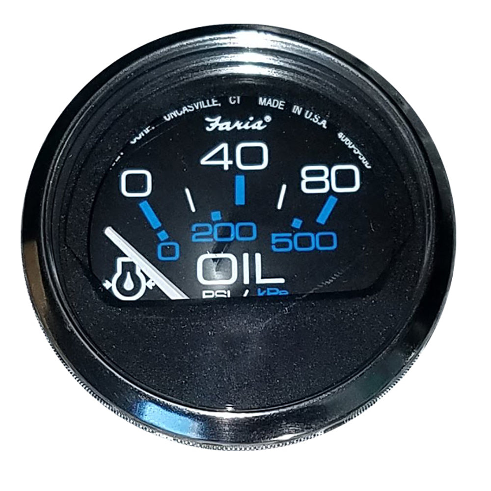 Faria Chesapeake Black 2" Oil Pressure Gauge (80 PSI) [13702] - Sea & Tech Outfitters Florida, LLC