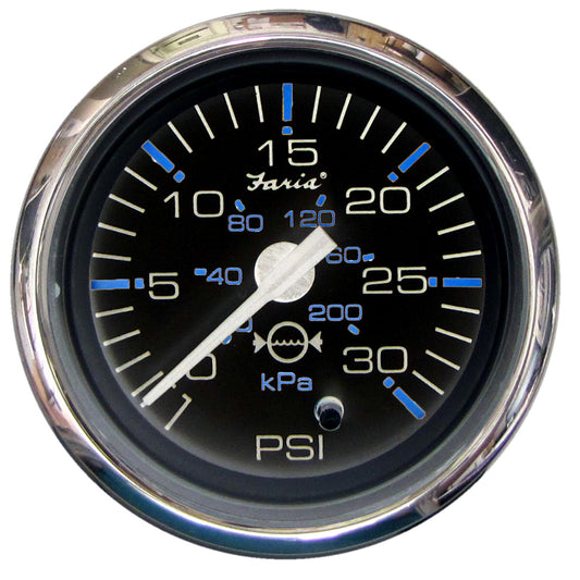 Faria Chesapeake Black 2" Water Pressure Gauge (30 PSI) [13712] - Sea & Tech Outfitters Florida, LLC