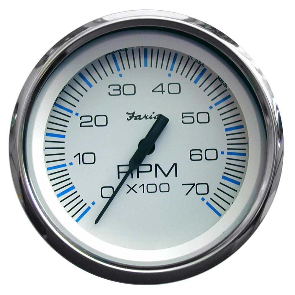 Faria Chesapeake White SS 4" Tachometer - 7000 RPM (Gas) (All Outboards) [33817] - Sea & Tech Outfitters Florida, LLC