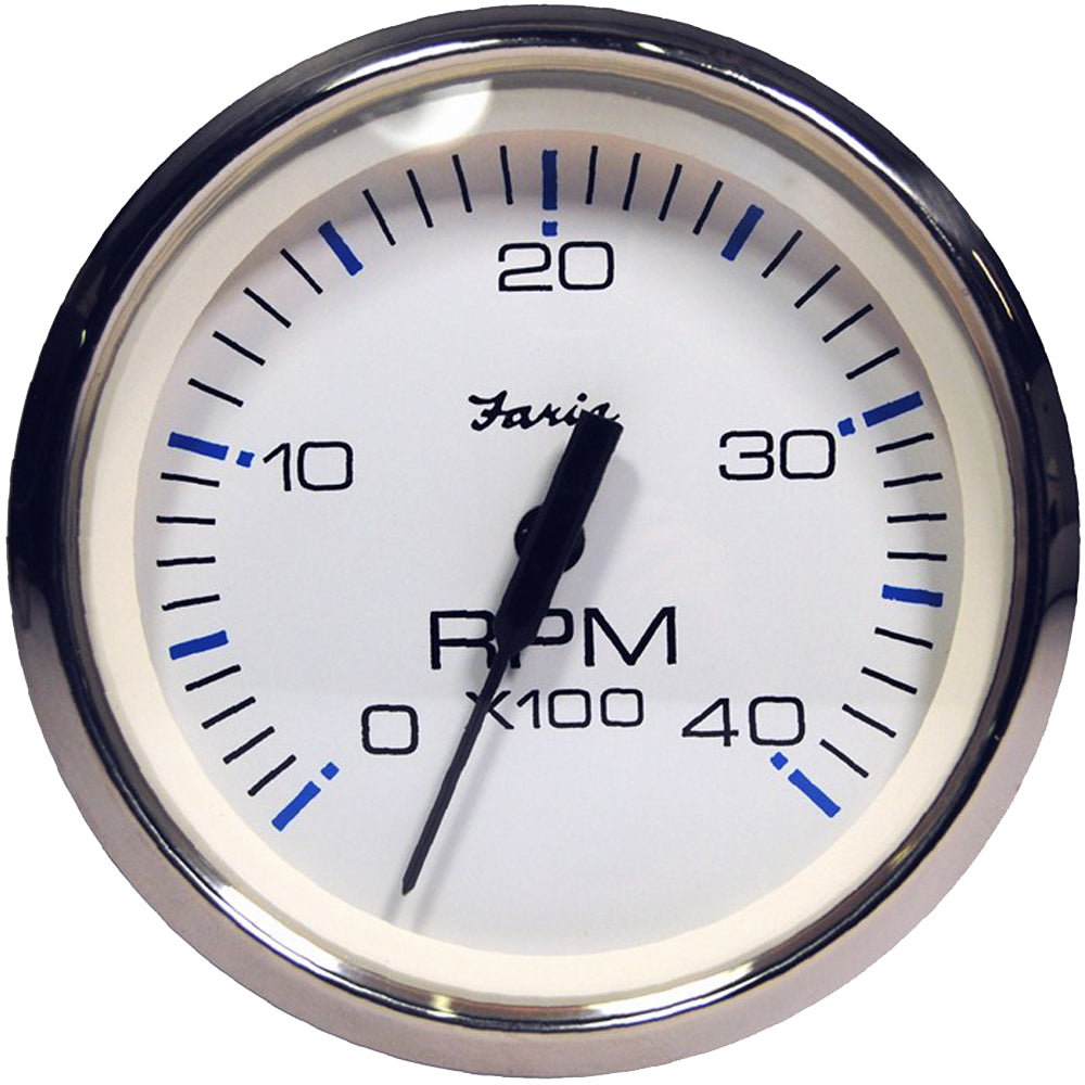 Faria Chesapeake White SS 4" Tachometer - 4000 RPM (Diesel) (Magnetic Pick-Up) [33818] - Sea & Tech Outfitters Florida, LLC