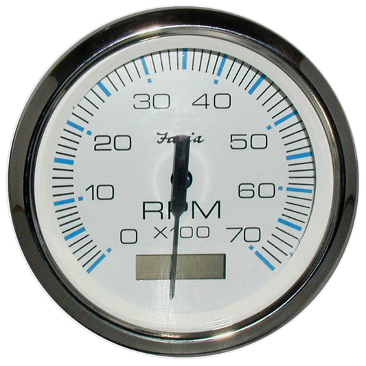 Faria Chesapeake White SS 4" Tachometer w/Hourmeter - 7000 RPM (Gas) (Outboard) [33840] - Sea & Tech Outfitters Florida, LLC