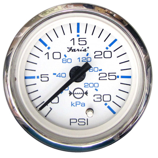 Faria Chesapeake White SS 2" Water Pressure Gauge (30 PSI) [13812] - Sea & Tech Outfitters Florida, LLC