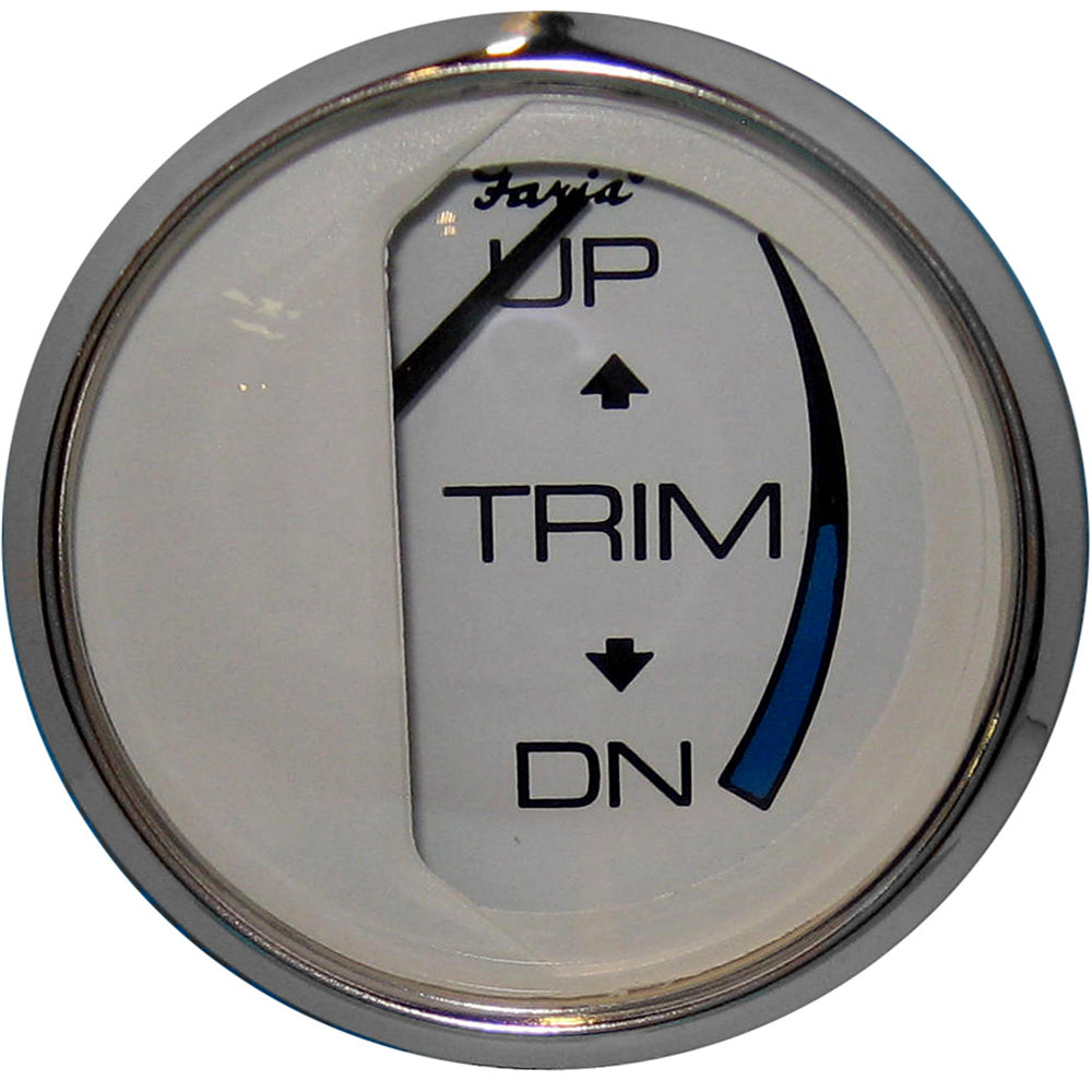 Faria Chesapeake White SS 2" Trim Gauge (Mercury / Mariner / Mercruiser / Volvo DP / Yamaha - 01 and Newer) [13807] - Sea & Tech Outfitters Florida, LLC