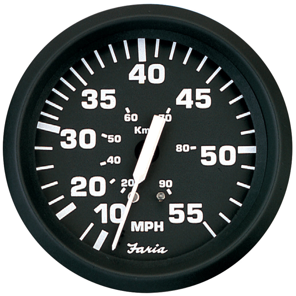 Faria Euro Black 4" Speedometer - 55MPH (Pitot) [32810] - Sea & Tech Outfitters Florida, LLC