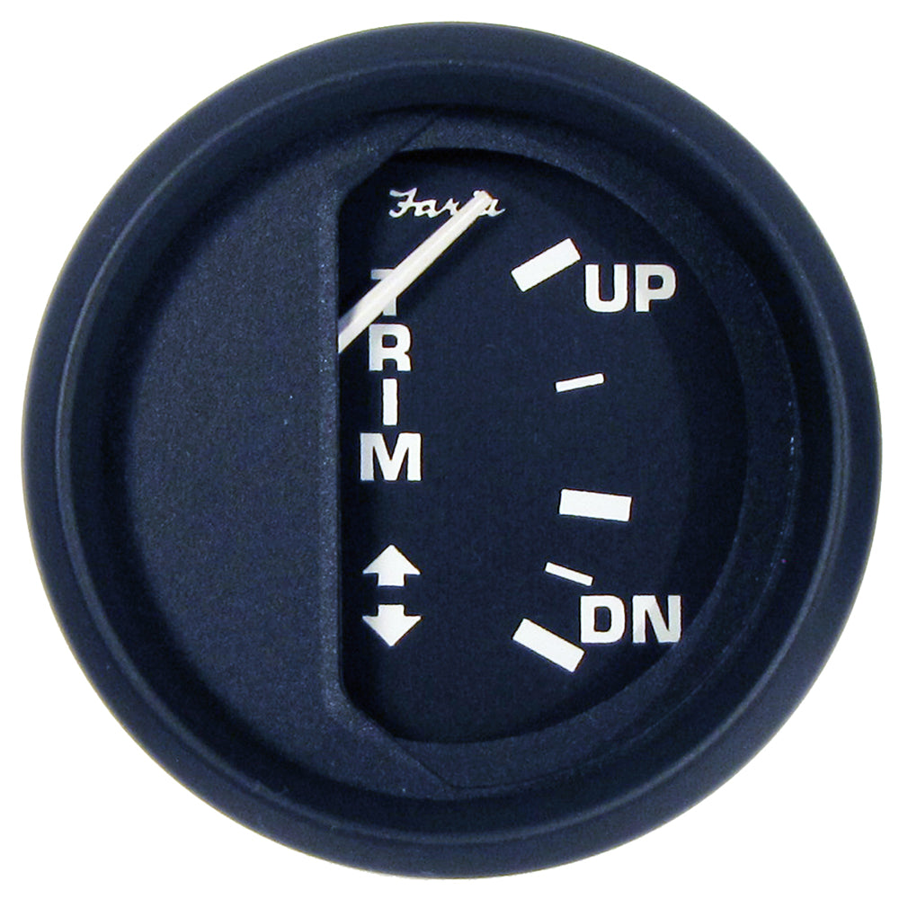 Faria Euro Black 2" Trim Gauge f/ Mercury / Mariner / Mercruiser / Volvo DP / Yamaha 01 and Newer [12828] - Sea & Tech Outfitters Florida, LLC