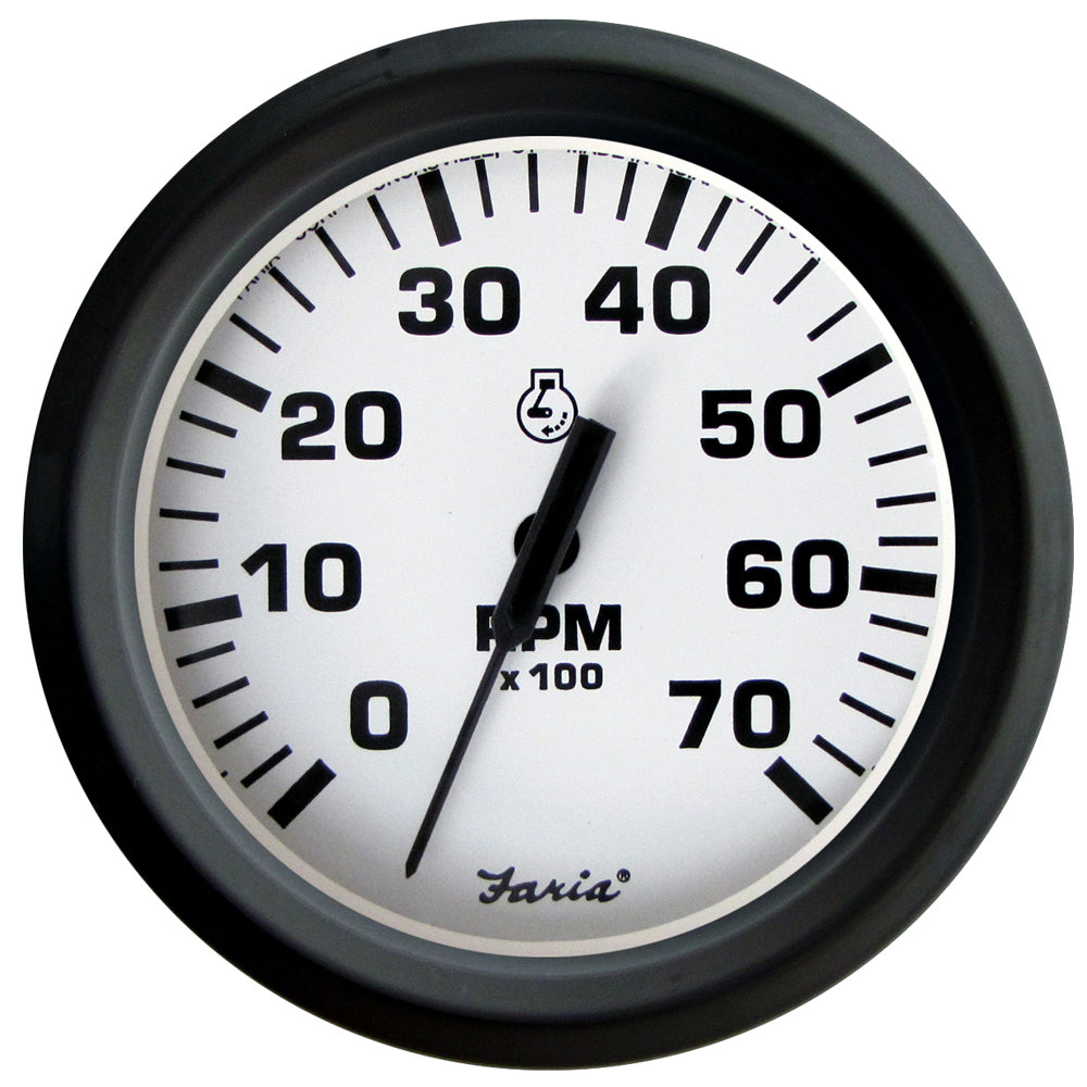 Faria Euro White 4" Tachometer 7000 RPM (Gas) (Outboards) [32905] - Sea & Tech Outfitters Florida, LLC