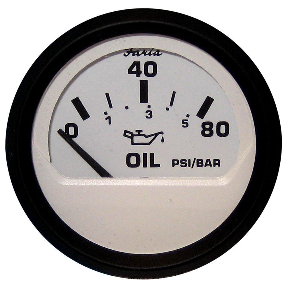 Faria Euro White 2" Oil Pressure Gauge (80 PSI) [12902] - Sea & Tech Outfitters Florida, LLC