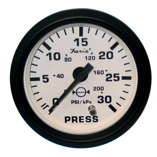 Faria Euro White 2" Water Pressure Gauge (30 PSI) [12903] - Sea & Tech Outfitters Florida, LLC