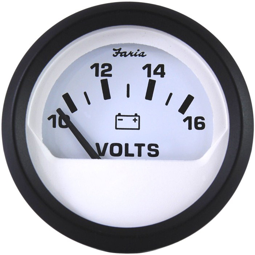 Faria Euro White 2" Voltmeter (10-16 VDC) [12911] - Sea & Tech Outfitters Florida, LLC