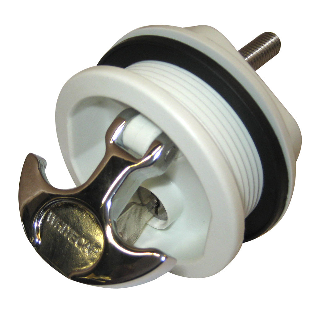 Whitecap T-Handle Latch - Chrome Plated Zamac/White Nylon - Locking - Freshwater Use Only [S-226WC] - Sea & Tech Outfitters Florida, LLC