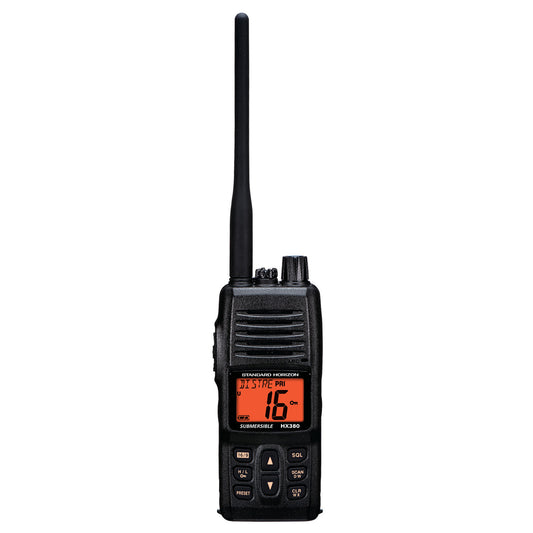 Standard Horizon HX380 5W Commercial Grade Submersible IPX-7 Handheld VHF Radio w/LMR Channels [HX380] - Sea & Tech Outfitters Florida, LLC