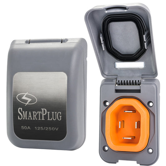 SmartPlug 50 AMP Male Non-Metallic Inlet Cover - Grey [BM50PG] - Sea & Tech Outfitters Florida, LLC