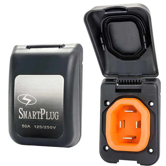 SmartPlug 50 AMP Male Non-Metallic Inlet Cover - Black [BM50PB] - Sea & Tech Outfitters Florida, LLC