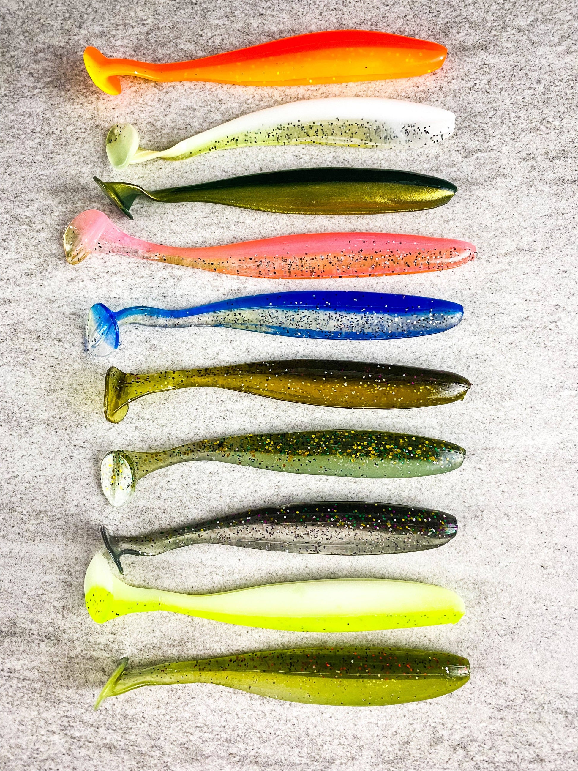 Outdoor Junction Series Qty 10 Soft Swimbait Glitter Soft Body Fishing