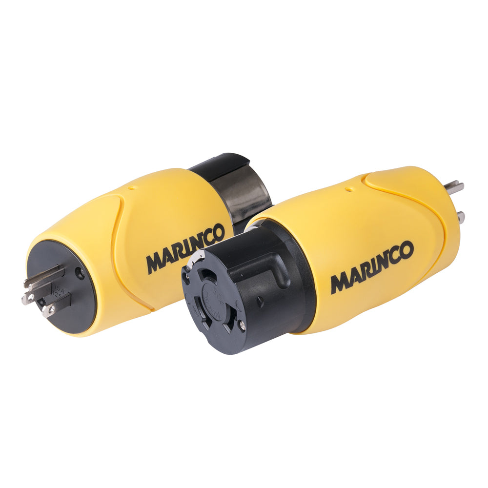 Marinco Straight Adapter - 15A Male Straight Blade to 50A 125/250V Female Locking [S15-504] - Sea & Tech Outfitters Florida, LLC