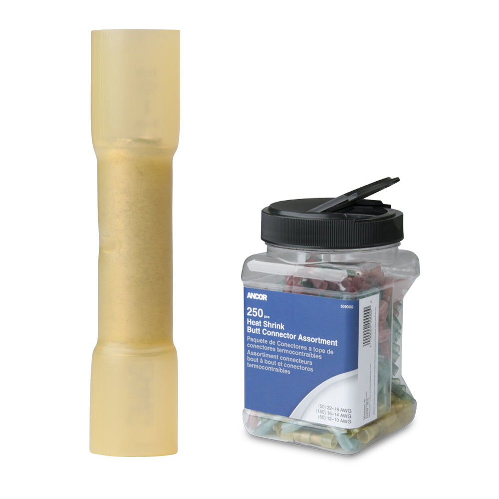 Ancor 12-10 AWG Heat Shrink Butt Connector - 200-Pieces - Jar [309201] - Sea & Tech Outfitters Florida, LLC