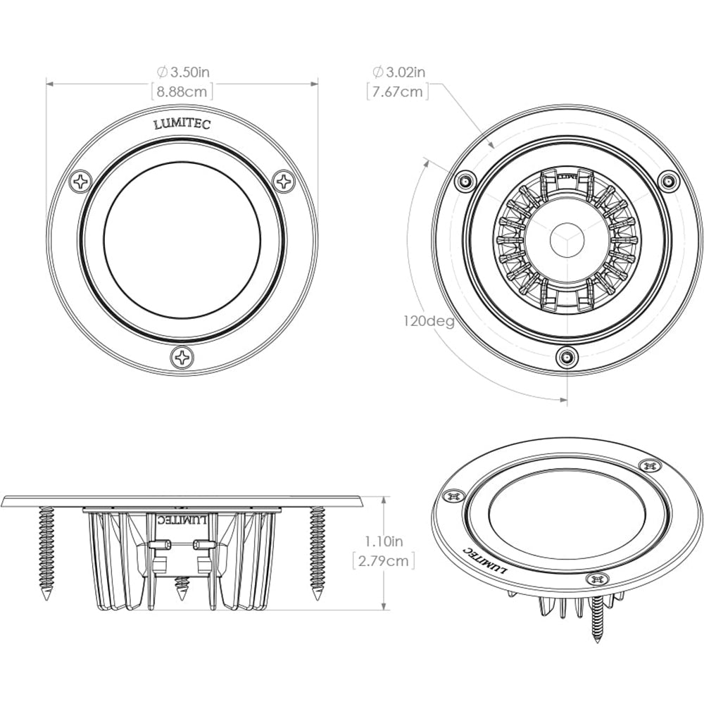 Lumitec Shadow - Flush Mount Down Light - White Finish - Spectrum RGBW [114127] - Sea & Tech Outfitters Florida, LLC