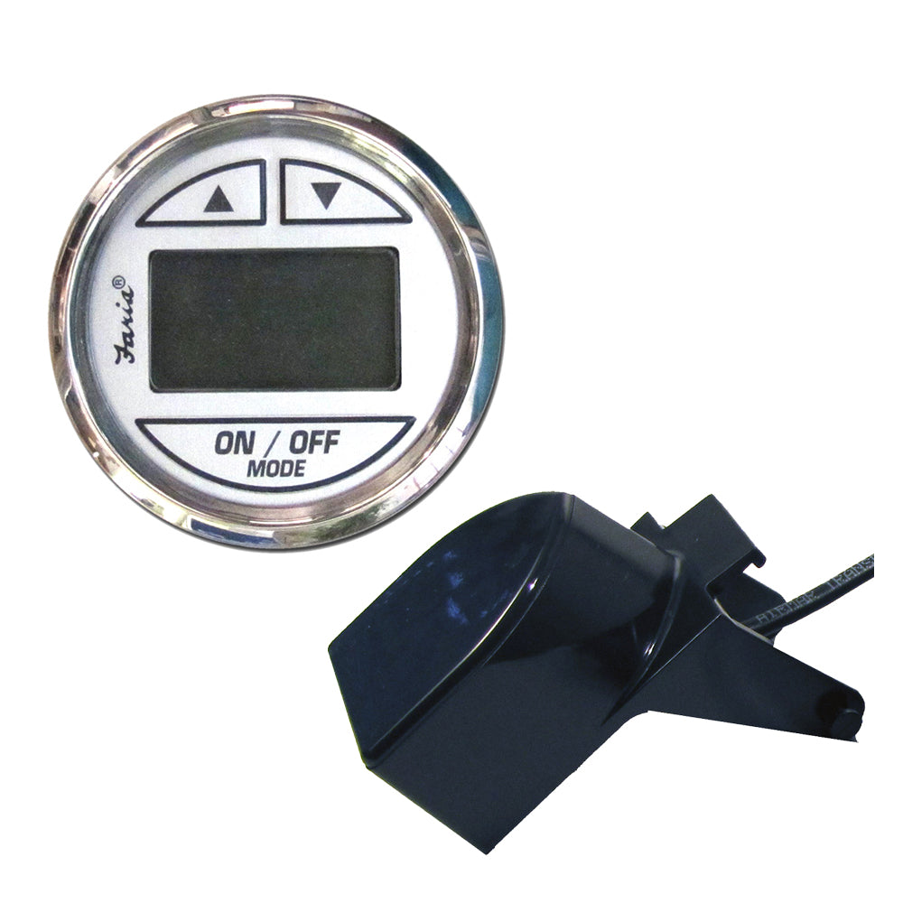 Faria Chesapeake White SS 2" Depth Sounder w/Transom Mount Transducer [13850] - Sea & Tech Outfitters Florida, LLC