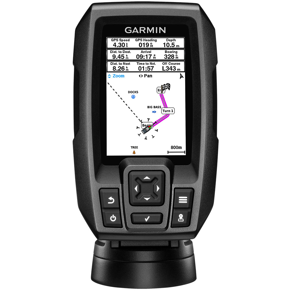 Garmin STRIKER 4 Fishfinder Worldwide Version w/77/200kHz - 4-Pin Transducer w/Transom & Trolling Motor Mounts [010-01550-01] - Sea & Tech Outfitters Florida, LLC