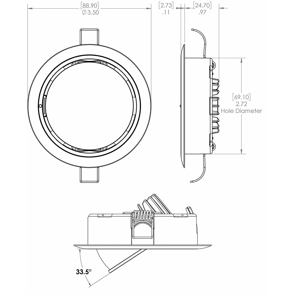 Lumitec Mirage Positionable Down Light - Spectrum RGBW Dimming - Polished Bezel [115117] - Sea & Tech Outfitters Florida, LLC