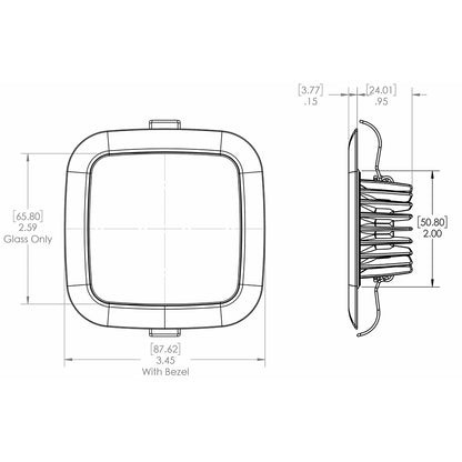 Lumitec Square Mirage Down Light - Spectrum RGBW Dimming - Polished Bezel [116117] - Sea & Tech Outfitters Florida, LLC