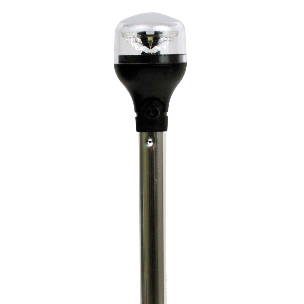 Attwood LightArmor Plug-In All-Around Light - 20" Aluminum Pole - Black Horizontal Composite Base w/Adapter [5550-PA20-7] - Sea & Tech Outfitters Florida, LLC