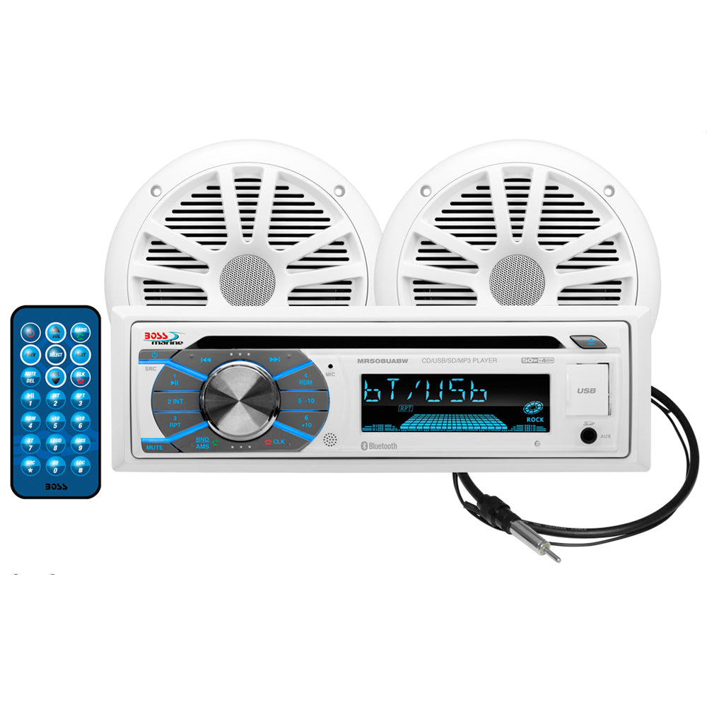 Boss Audio MCK508WB.6 Marine Stereo  6.5" Speaker Kit - White [MCK508WB.6] - Sea & Tech Outfitters Florida, LLC