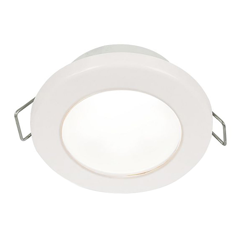 Hella Marine EuroLED 75 3" Round Spring Mount Down Light - White LED - White Plastic Rim - 12V [958110511] - Sea & Tech Outfitters Florida, LLC