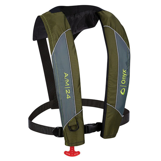 Onyx A/M-24 Automatic/Manual Inflatable PFD Life Jacket - Green [132000-400-004-18] - Sea & Tech Outfitters Florida, LLC